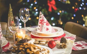 Unlit Artificial Christmas Trees: Wrapping With Napkins